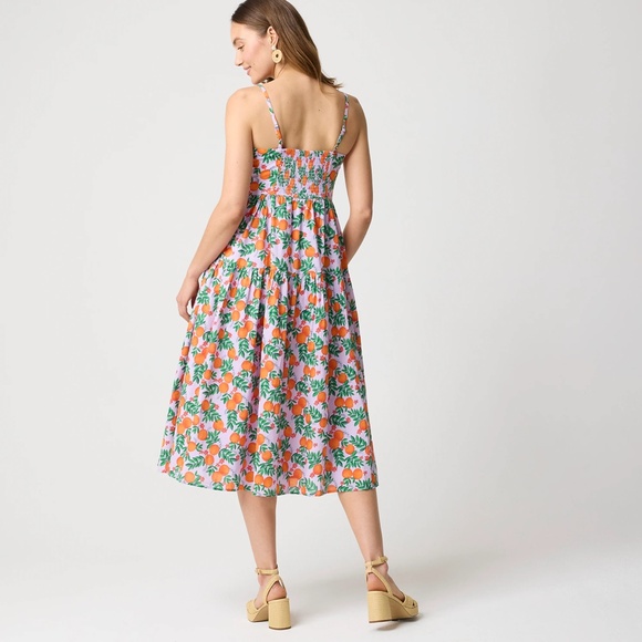 New JCREW Size 6 Strappy Midi Dress in Vintage Lilac Multi $128 CK724 - Picture 4 of 5